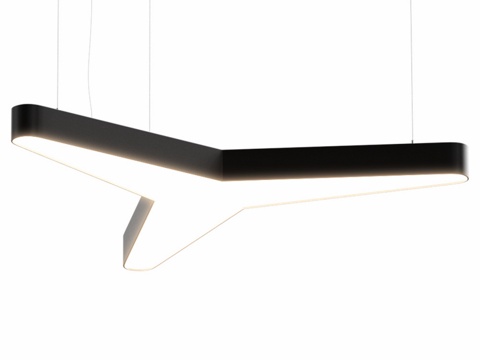  LED吊灯三束星形灯3d模型 