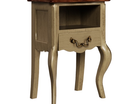  OM 经典风格开放式床头柜3d模型 