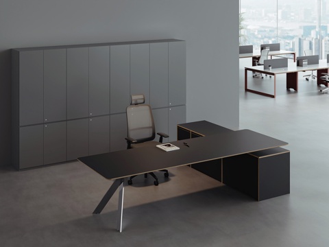  现代开放办公区3d模型 