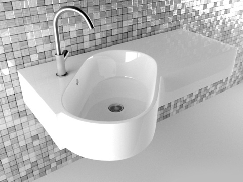  现代洗手台 洗手台3d模型 