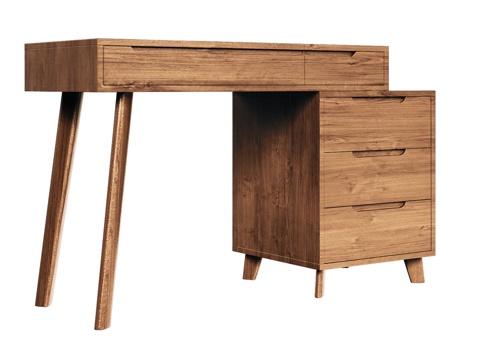  OM 梳妆台带抽屉、镜子和柜体3d模型 