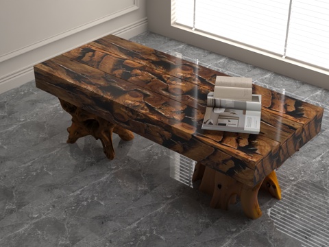  现代茶桌3d模型 