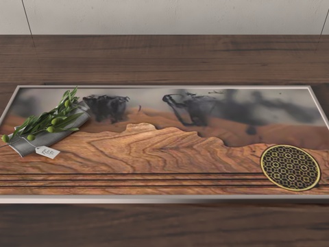  现代茶盘3d模型 