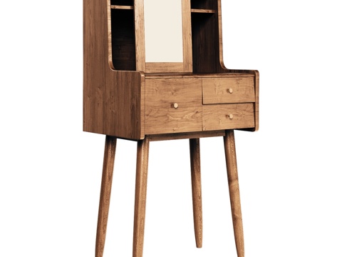  OM中世纪梳妆台带抽屉与镜子3d模型 