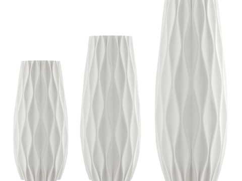  OM_干花花瓶 印花艺术，菱形，Desi3d模型 