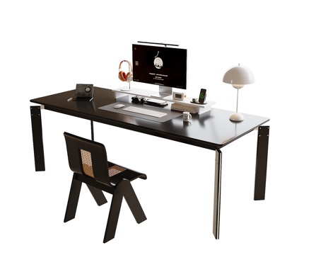  现代书桌椅 书桌 电脑桌3d模型 