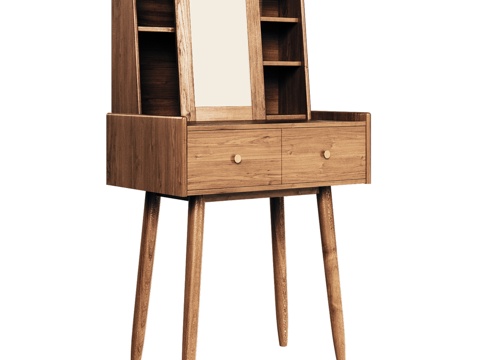  OM梳妆台带镜及2个抽屉3d模型 