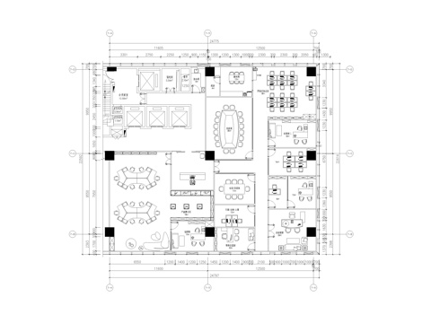 500平办公空间办公室会议室经理室财务室最新全套施工图cad施工图