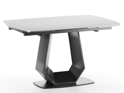  OM玻璃风格352椭圆滑动餐桌130-13d模型 