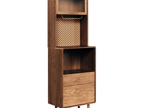  OM 开放式储物柜，中世纪风格3d模型 