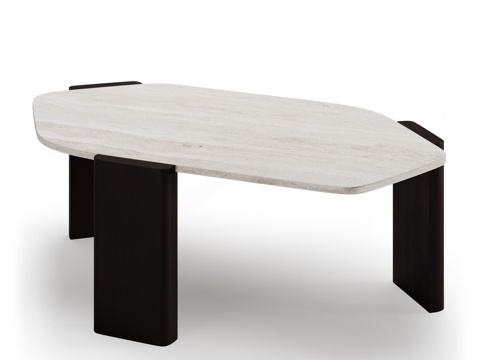  (OM) 洞石餐桌3d模型 