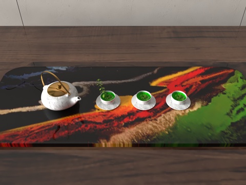  现代茶盘3d模型 