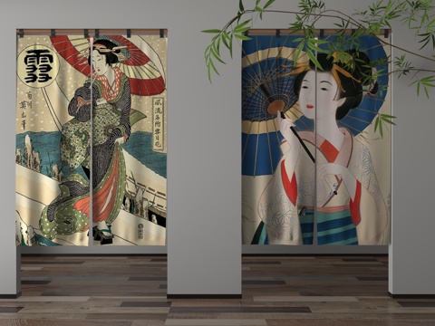  现代门帘3d模型 