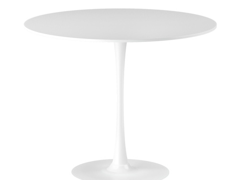  OM 玻璃风格餐桌 圆形 90x90 白色3d模型 