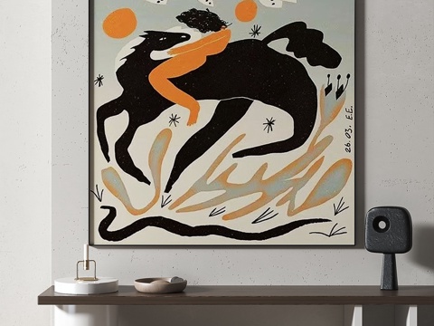  现代，简约，抽象，挂画3d模型 