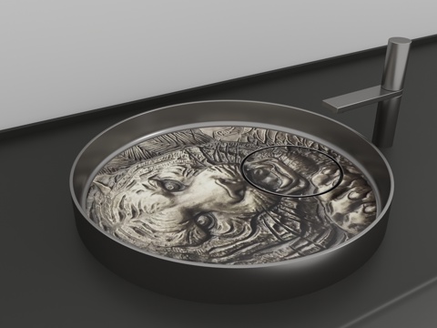  现代洗手盘3d模型 