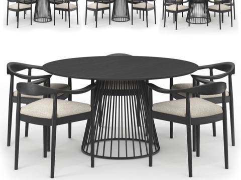  (OM) MANO FACTORY VOLAN+HUG 餐桌3d模型 