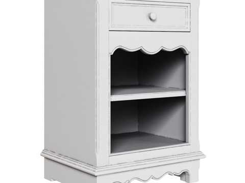  OM北欧风格带抽屉床头柜3d模型 