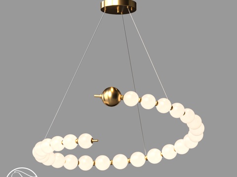  LampsShop.ru L1616 双珍珠吊灯 E款3d模型 
