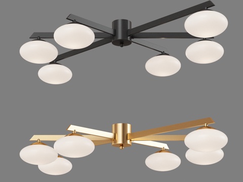  OM 玻璃灯罩吊灯 Eurosvet 702203d模型 