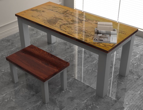  现代书桌3d模型 