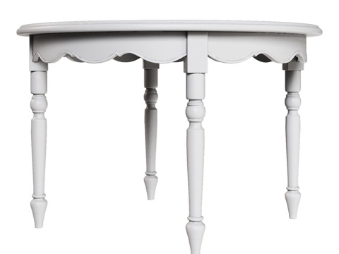  OM圆形伸缩餐桌，四腿设计，115厘米，北欧风格3d模型 