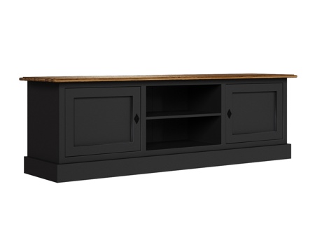  OM松木台面双门带层架电视柜3d模型 