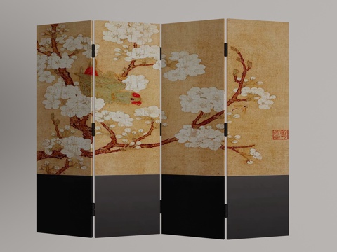  现代屏风3d模型 