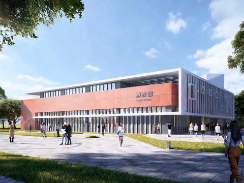 现代体育馆建筑 体育中心 体育文化中心su模型