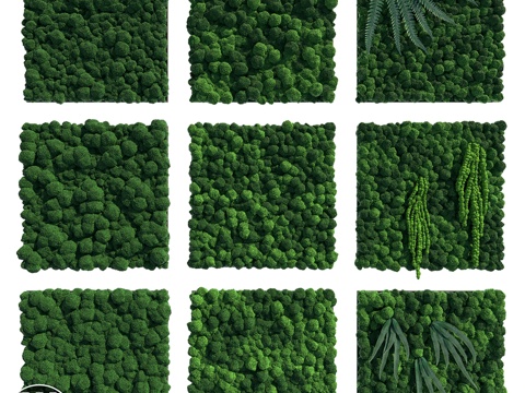  OM WildMoss模块化苔藓装饰板3d模型 