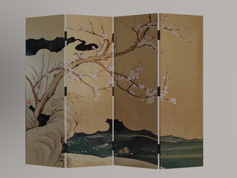  现代屏风3d模型 