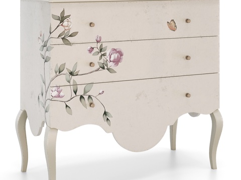 (OM) 三抽屉柜 Fleur De Lis3d模型