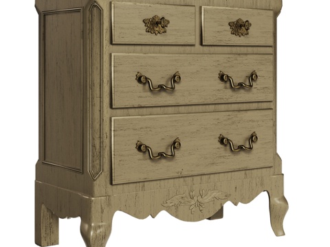  OM四抽屉窄型经典款储物柜3d模型 