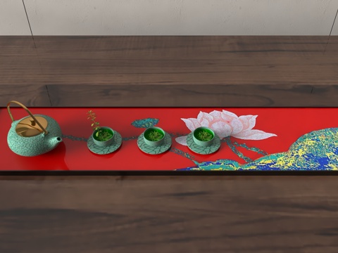  现代茶盘3d模型 