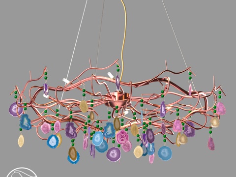  LampsShop.ru L1227 亮彩玛瑙吊灯3d模型 
