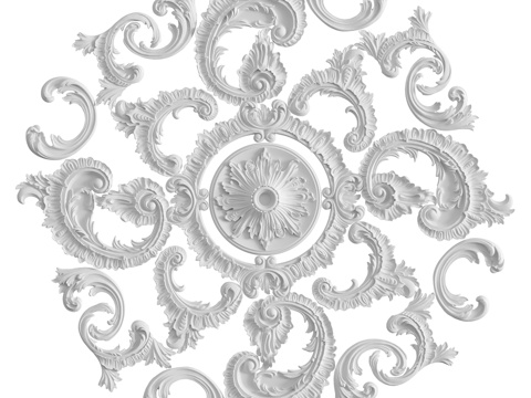  灰泥装饰花饰套装 115号3d模型 