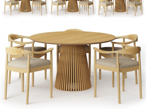  (OM) MANO FACTORY出品餐桌组VOLAN WO3d模型 