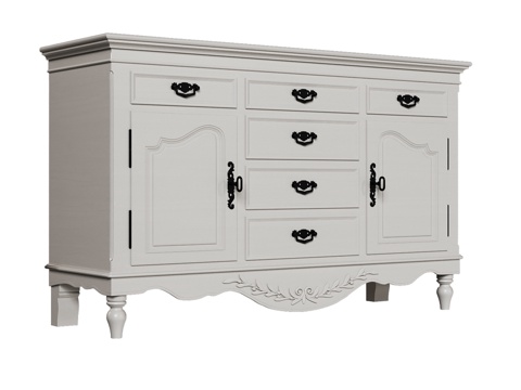  OM双门六抽屉经典款储物柜3d模型 