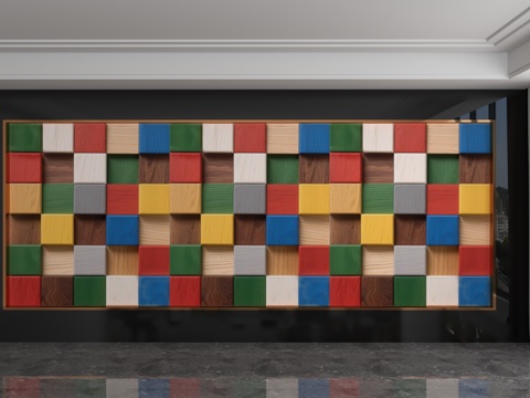  现代背景墙3d模型 