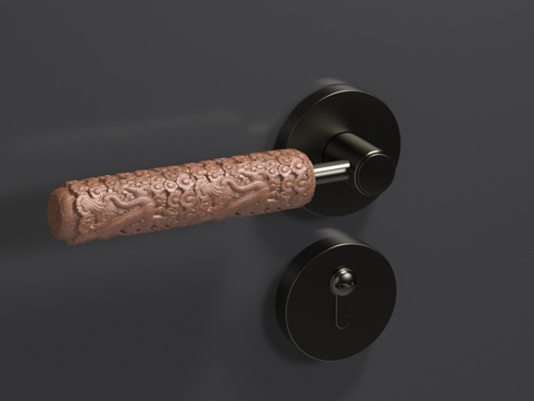  现代门把手3d模型 