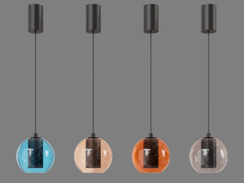  OM LED玻璃灯罩吊灯 Eurosvet 50253d模型 