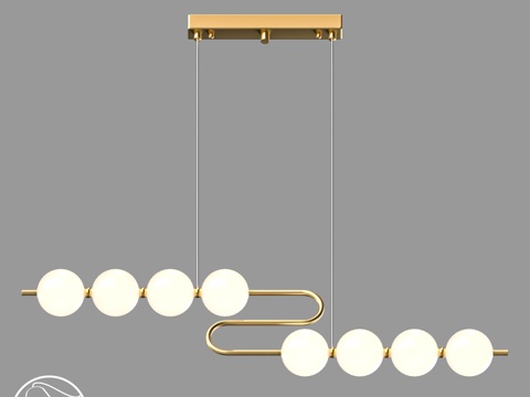  LampsShop.ru L1613 双珍珠水晶吊灯 B款3d模型 