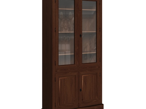  OM玻璃门窄款经典展示柜3d模型 