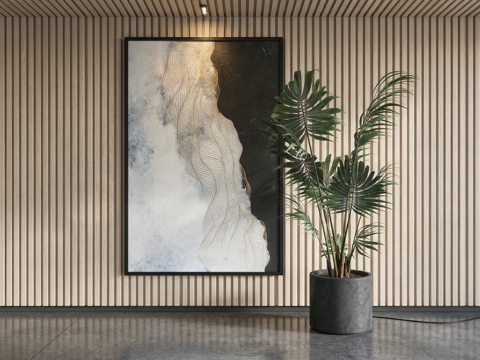 新中式装饰挂画su模型