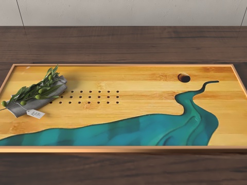  现代茶盘3d模型 