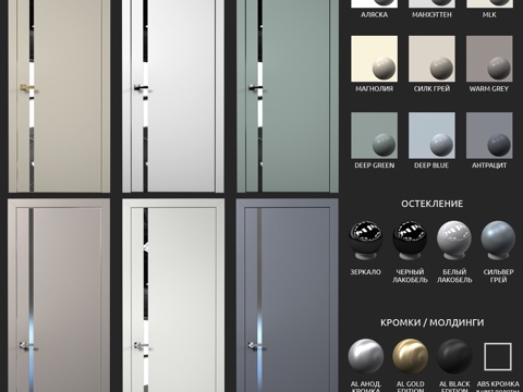  AurumDoors钯金8系列室内门 单体结构3d模型 