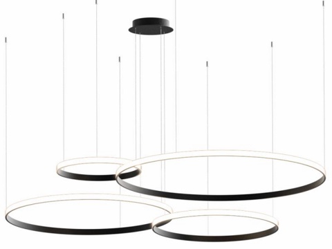  悬挂式LED吊灯Ring水平环形灯3d模型 