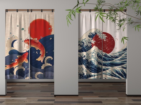  现代门帘3d模型 