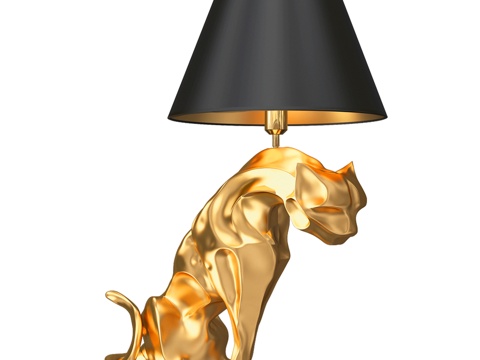 豹纹哑光金落地灯7041-1.33 OM3d模型