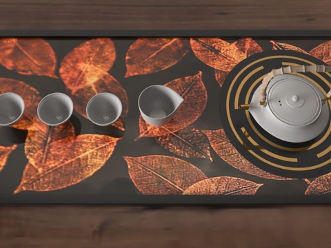  现代茶盘3d模型 